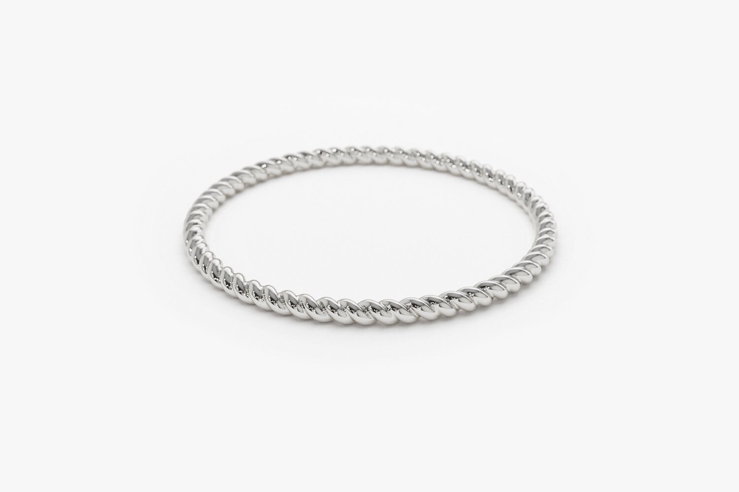 The Twisted Pink Stud Ring in Platinum