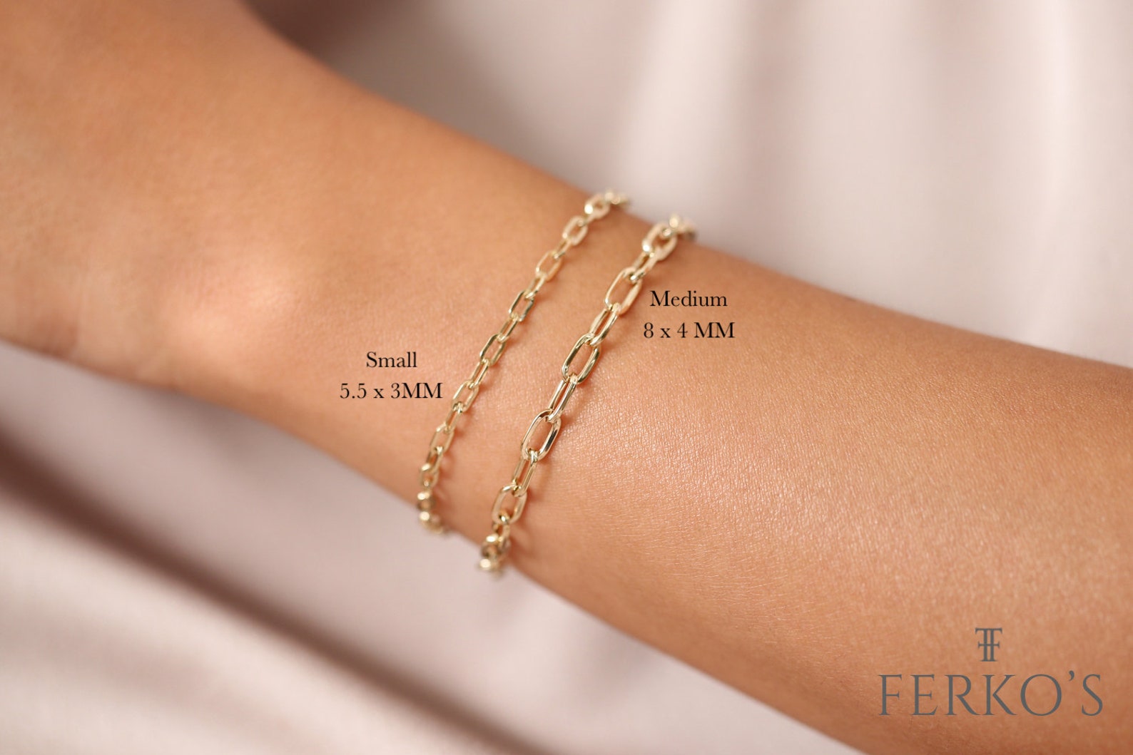 Paper Clip Bracelet / 14k Gold Paper Clip Link Bracelet 8 MM / Etsy