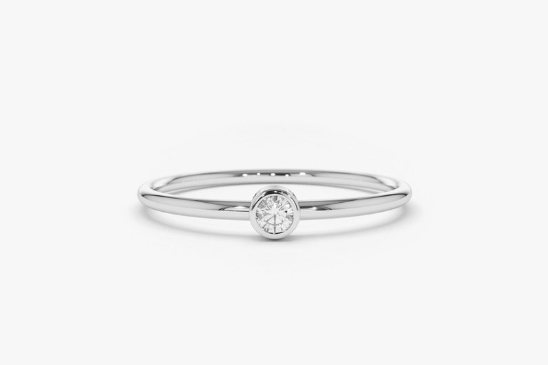 14k White Rose Gold Diamond Ring