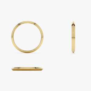 14K Gold Knife Edge Wedding Ring All Angles