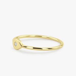 Evil Eye Diamond Ring in 14k Gold Side View