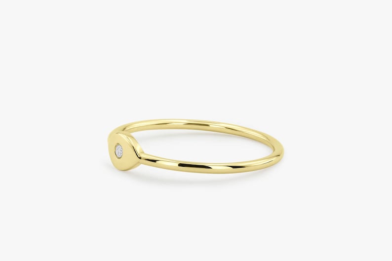 Evil Eye Diamond Ring in 14k Gold Side View