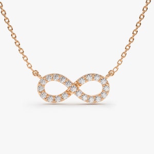 Diamond Infinity Necklace in 14K Rose Gold