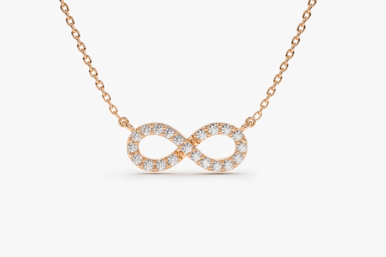 Diamond Infinity Necklace in 14K Rose Gold