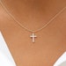 Diamond Cross Necklace / 14k Gold Diamond Cross Necklace / Diamond Cross Pendant / Religious Diamond Necklace / Labor Day Sale 
