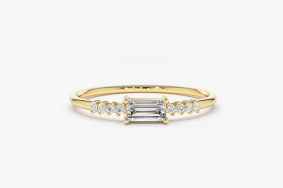 Baguette ring gold sale