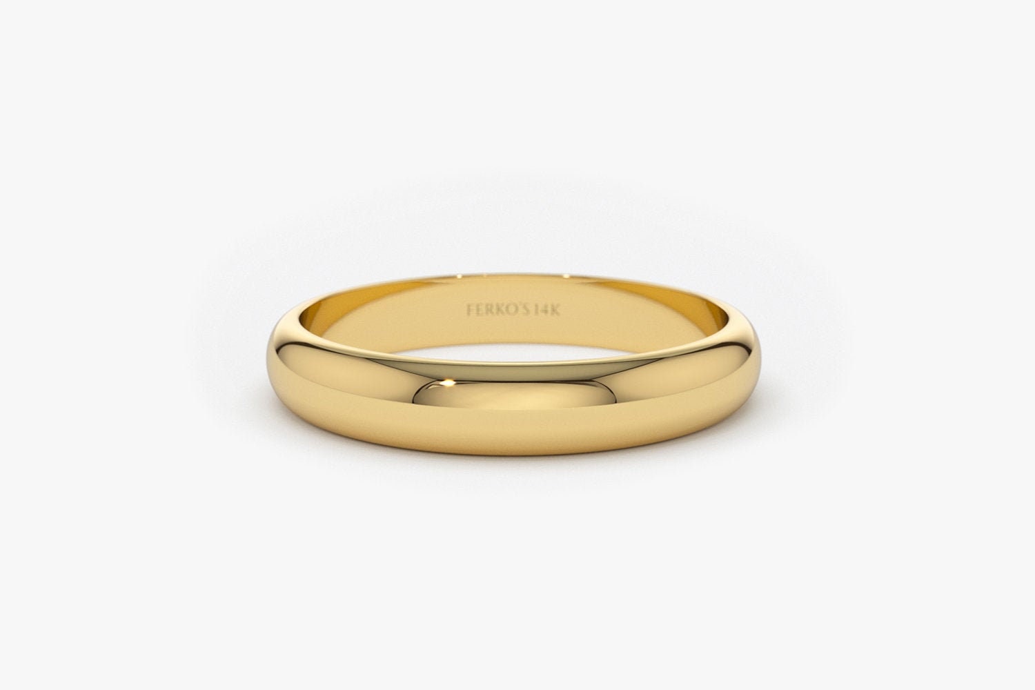 Jewels By Lux 14K Yellow Gold 3mm Half Round Light Wedding Ring Band Jewels By Lux 14K Yellow Gold 3mm Half Round Light Wedding Ring Band