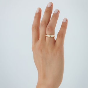 14k Gold Diamond Dome Ring, Small Balloon Ring with Pave Diamond Ring, Statement Stackable Diamond Ring for Women, Trendy Diamond Ring