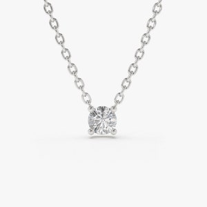 14k White Gold Layered Diamond Necklace