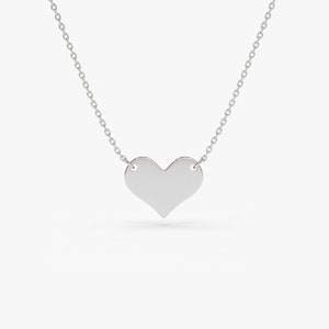 14k White Gold Heart Necklace