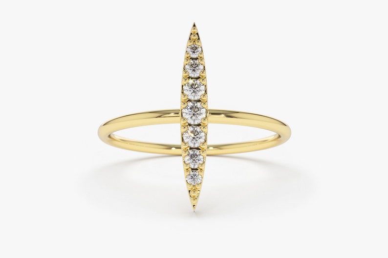 14k Gold Stackable Diamond Micro Pave Ring