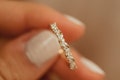 Marquise Diamond Cluster Ring / 14k Gold Genuine Marquise and Round Diamond Anniversary Ring by Ferkos Fine Jewelry / Gift for Her