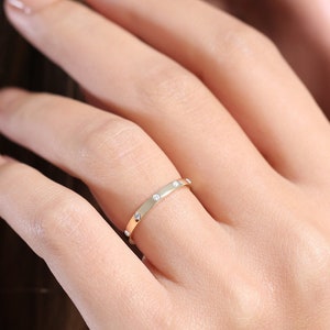 Diamond Wedding Band / 14kt Yellow Gold Band / Promise Ring / Solid Gold Ring / Diamond Wedding Rings Women / Stacking Gold Bands