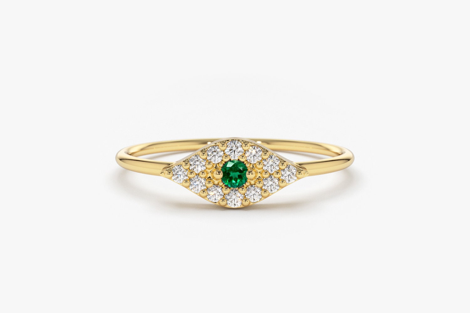 Details about 14k rose gold over natural emerald diamond lucky evil eye protection ring Details about 14k rose gold over natural emerald diamond lucky evil eye protection ring