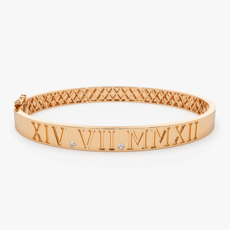 14K Rose Gold Roman Numeral Bracelet