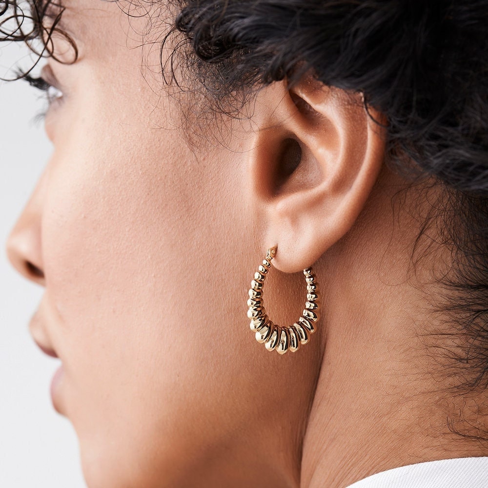 Gold Earrings / 14k Gold Bold Large 