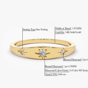 14k Gold Dainty Delicate Minimal Diamond Ring