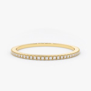 Micro Pave Diamond Eternity Band in 14k Gold