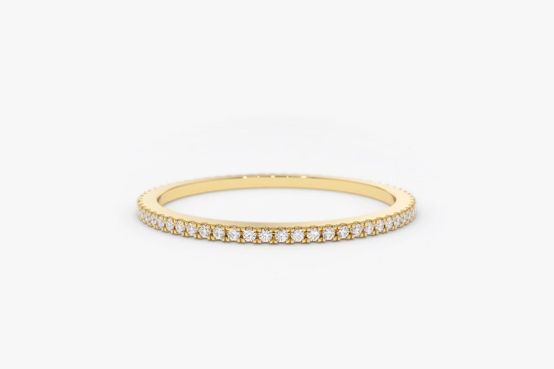 Micro Pave Diamond Eternity Band in 14k Gold