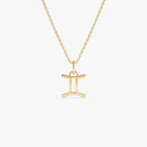 14K Gold Gemini Zodiac Charm Pendant