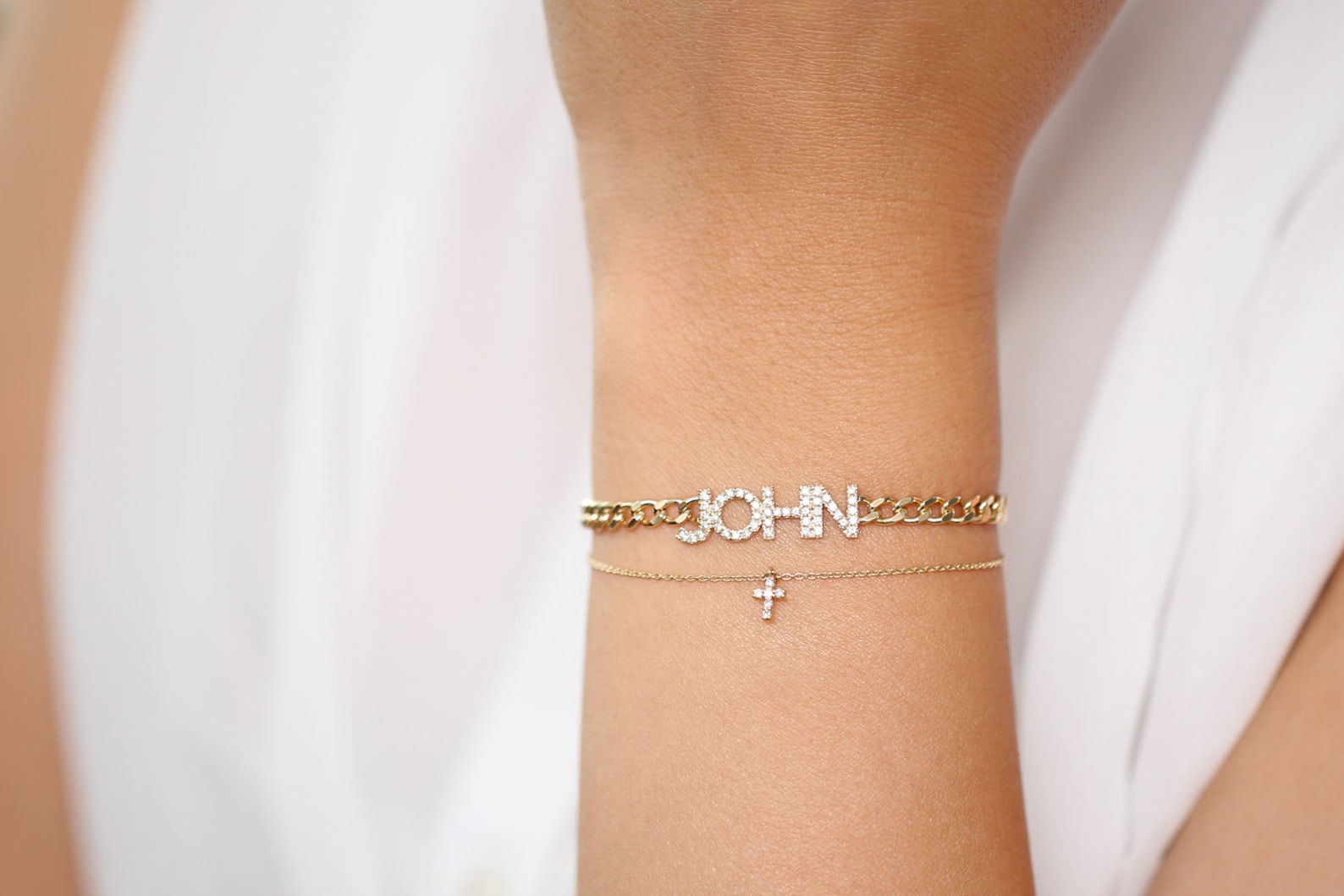 Personalized Diamond Name Bracelet / 14k Gold Cuban Link Etsy