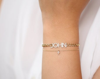 Personalized Diamond Name Bracelet 