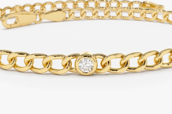 Gold Curb Link Bracelets 14kt / 11mm / 7.0 (X-Small)