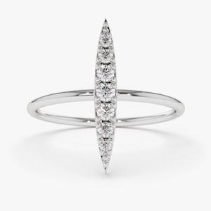 14k White Gold Stackable Diamond Micro Pave Ring