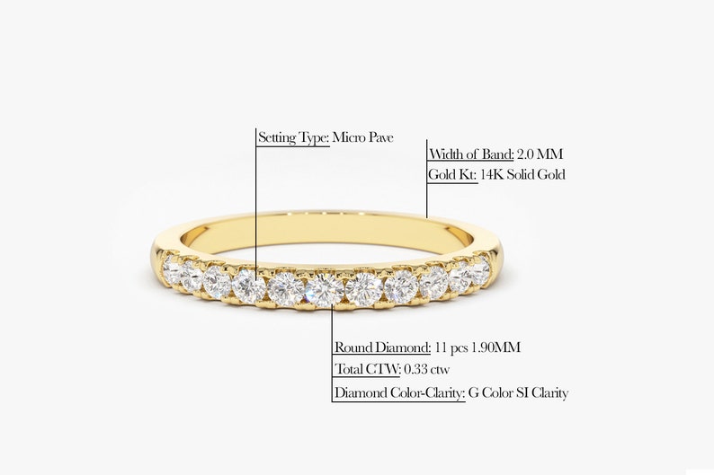 2MM Womens Diamond Wedding Band Measurements