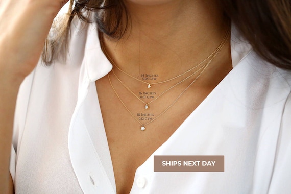 Bezel set hotsell diamond solitaire pendant