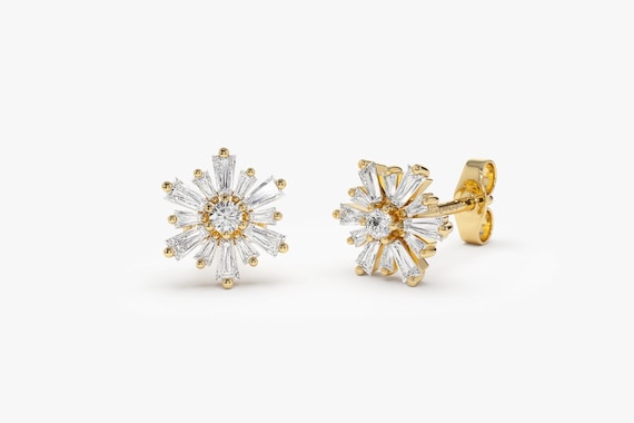 Gold Pear Shaped Diamond Studs Earrings – malcolm betts