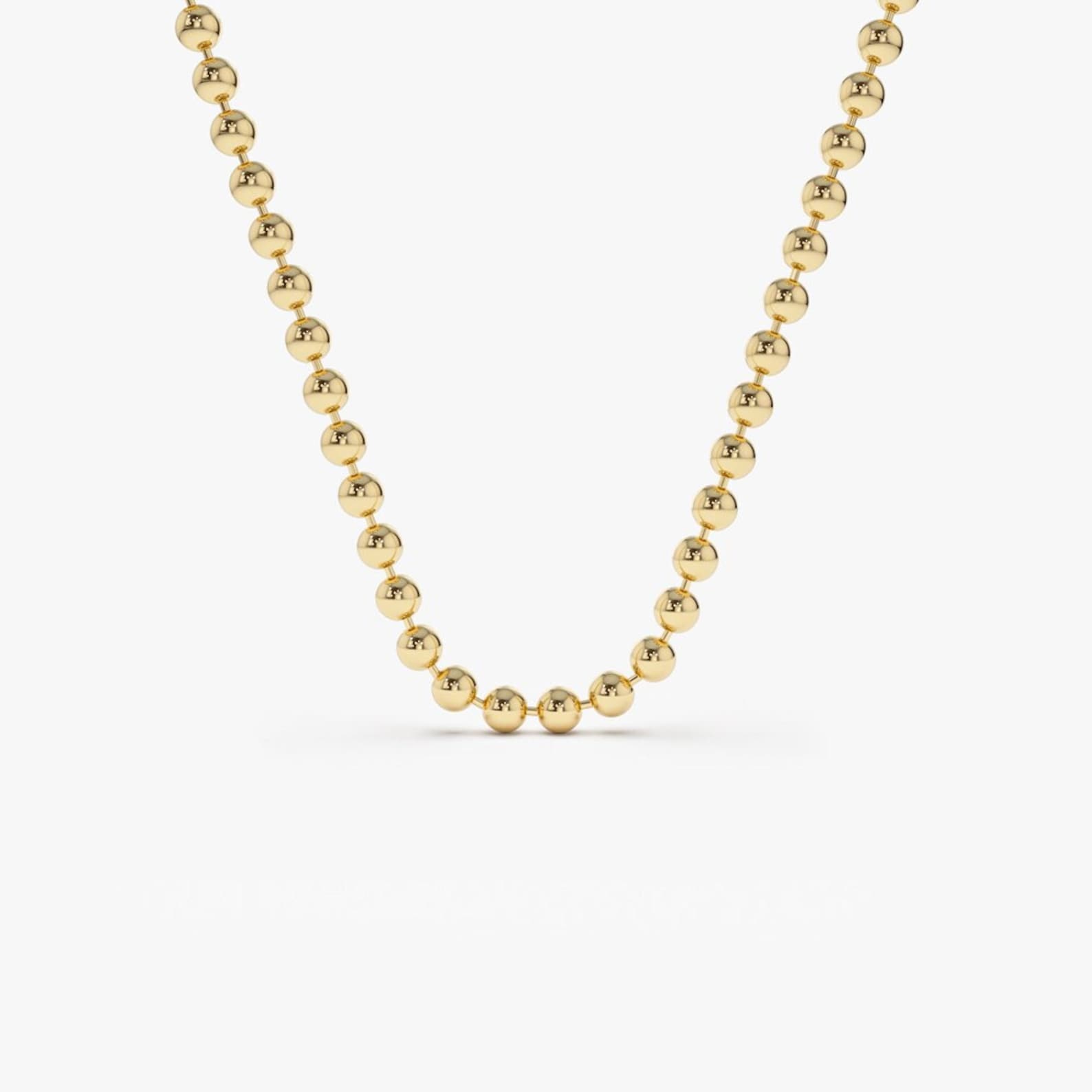 Gold Ball Chain / 14K Solid Gold 2MM Ball Chain / Bead Etsy