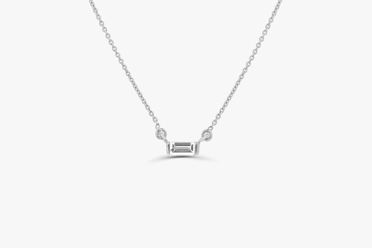 Baguette Diamond Necklace / 14k Gold Baguette Diamond Necklace - Etsy UK