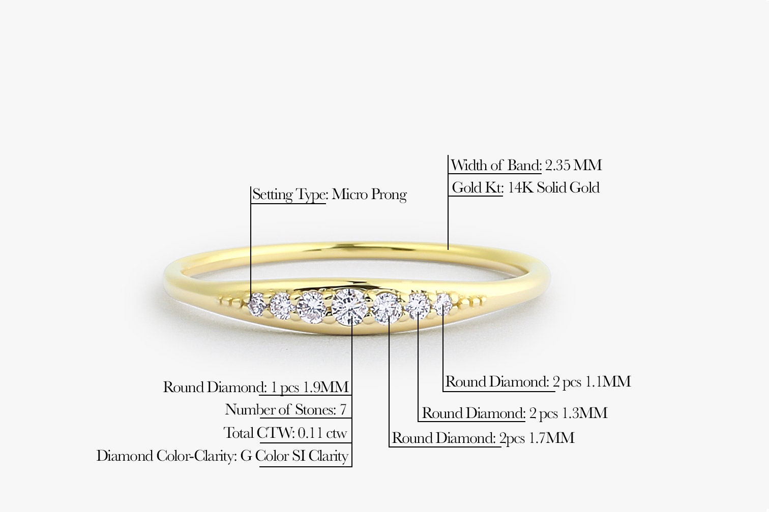 Diamond Wedding Band / Tapered Diamond Ring / Diamond Wedding | Etsy