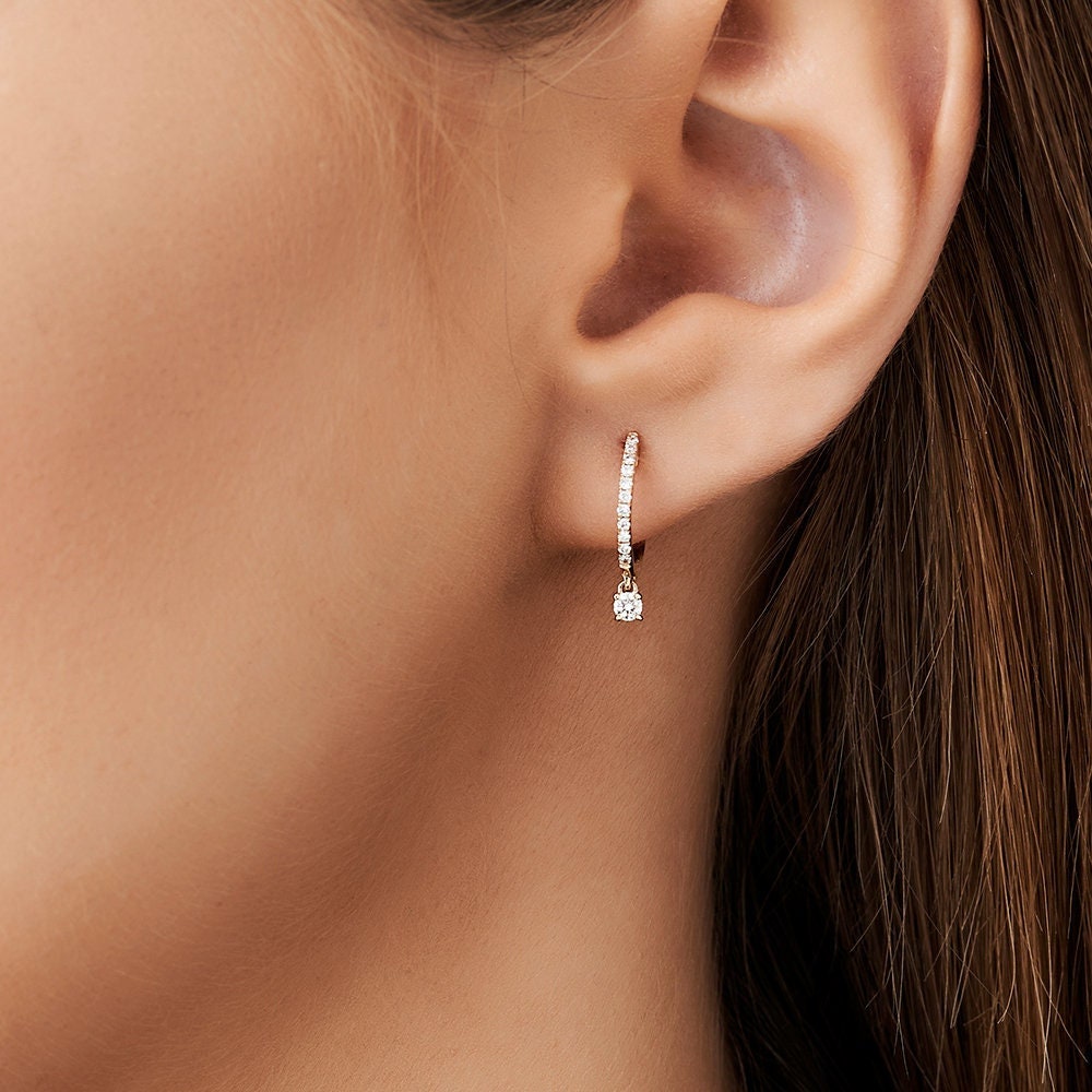 Gold hoop earrings diamonds sale