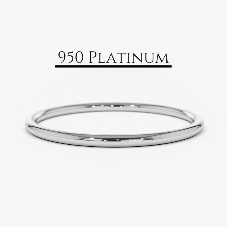 Platinum Wedding Band / 1.2MM Simple Platinum Wedding Band for Women / Thin Wedding Band image 1