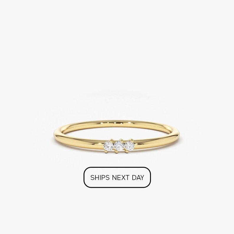 Minimalist Ring 14k Solid Gold Ships Next Day