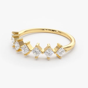 14k Gold Princess Cut Diamond Wedding Ring