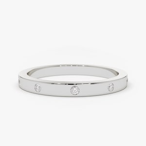 14k White Gold Diamond Wedding Band