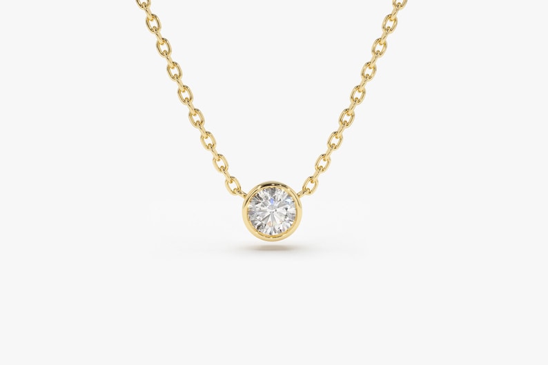 14k Diamond Solitaire Necklace