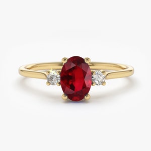 Ruby Engagement Ring in 14k Gold