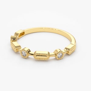 14K Stackable Diamond Wedding Ring
