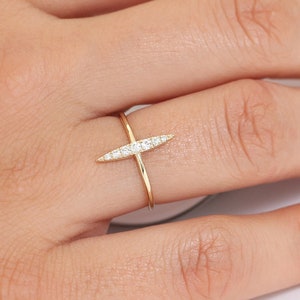 14k Gold Stackable Diamond Micro Pave Ring