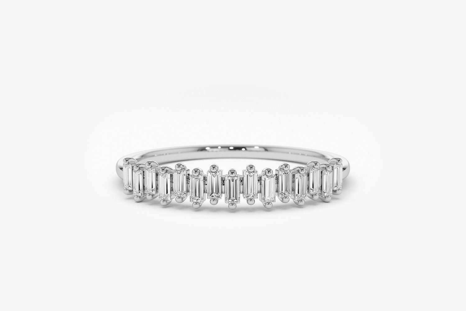 Baguette Ring / 14k Gold Stackable Baguette Diamond | Etsy