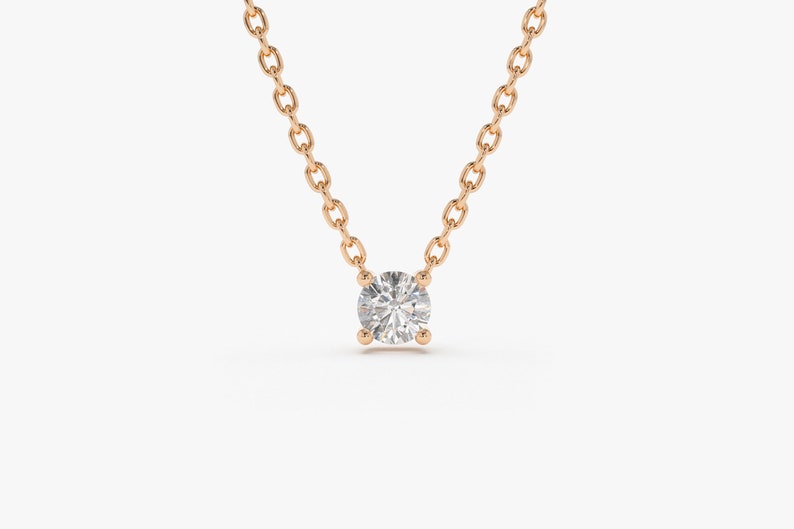 14k Rose Gold Layered Diamond Necklace
