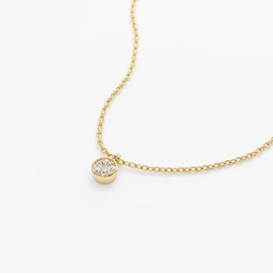 14k Diamond solitaire necklace