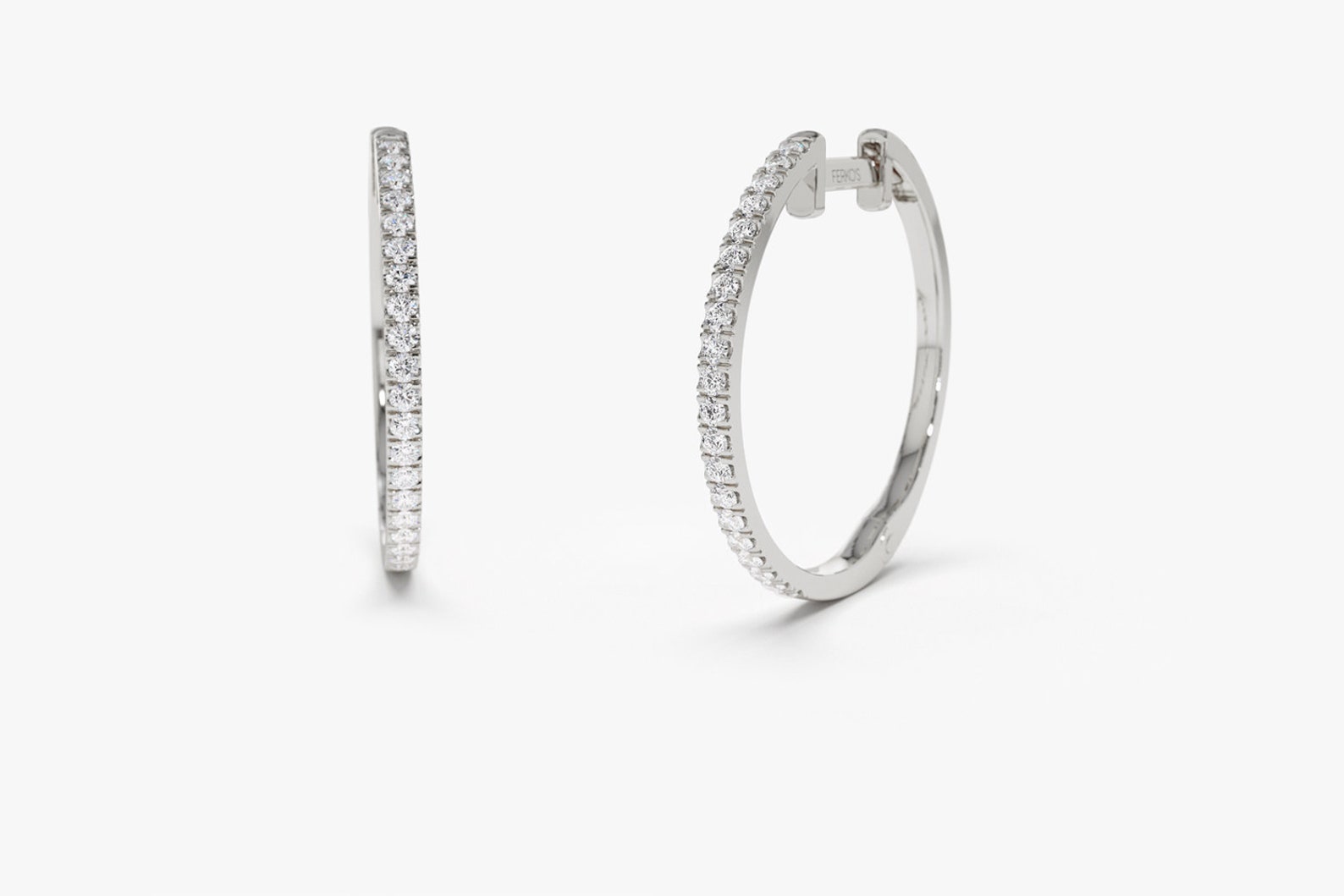 Large Diamond Hoop Earrings / 14k Solid Gold Diamond Hoop Etsy