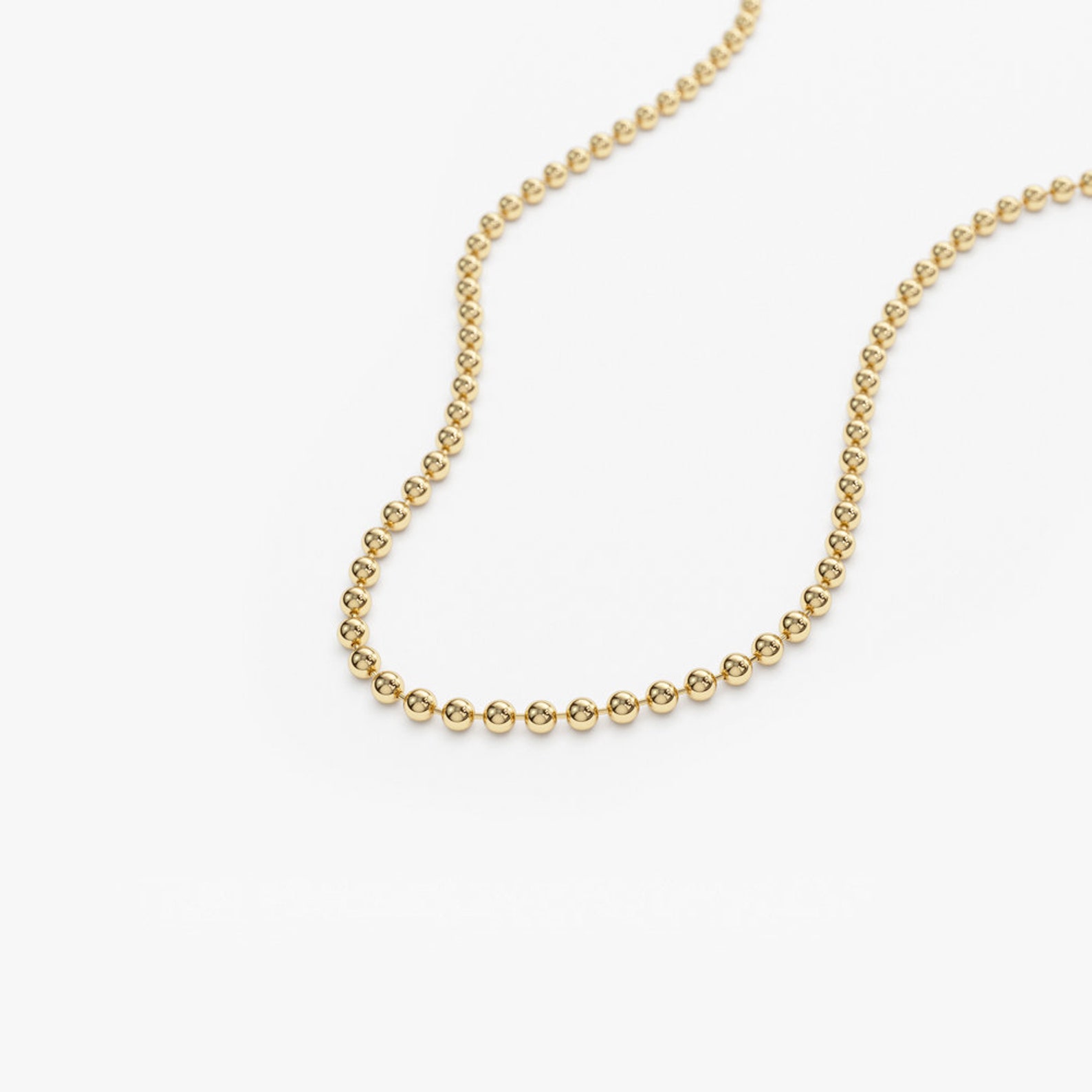 Gold Ball Chain / 14K Solid Gold 2MM Ball Chain / Bead Etsy