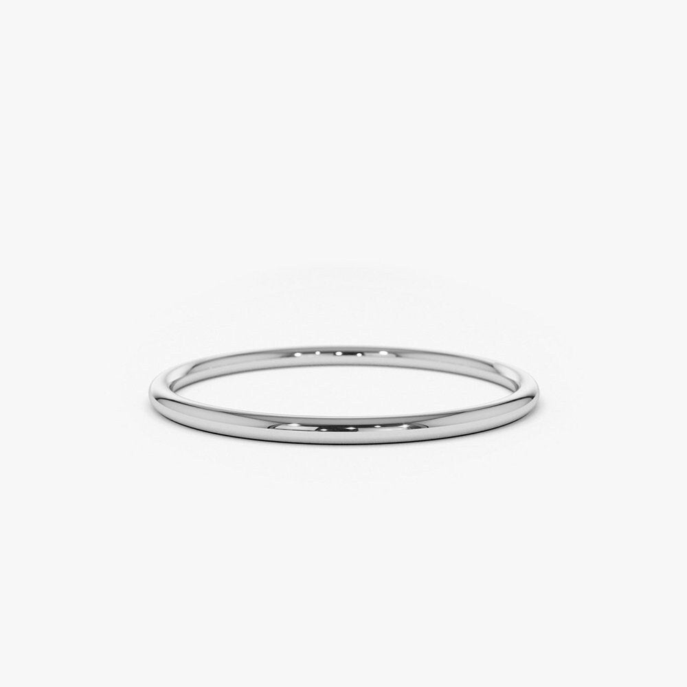 Wedding Band - 1.2MM 14k White Gold Ring - Gold Wedding Rings also used as Stacking Rings - Thin Wedding Band available as Rose Gold Ring