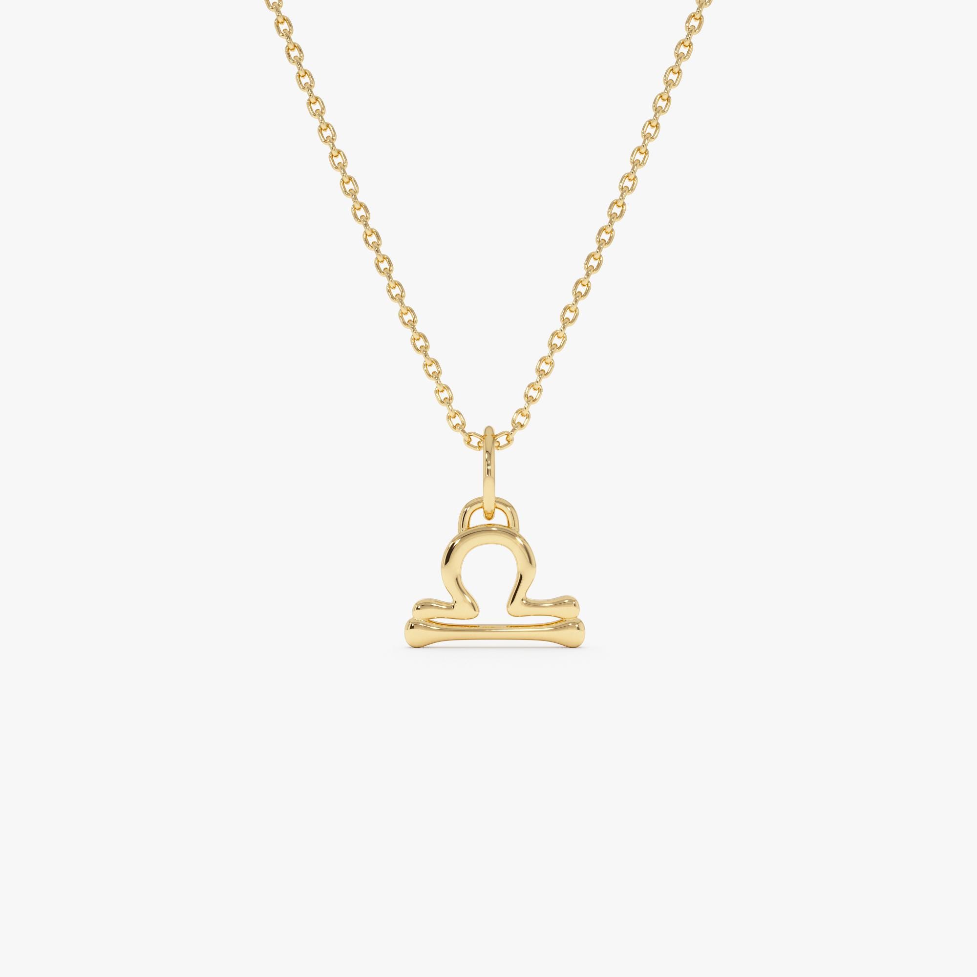 Libra Zodiac Necklace, 14K Gold Libra Charm Pendant, Astrology Sign Jewelry, Minimalist Horoscope Gift, Libra Birthday Gift by Ferkos